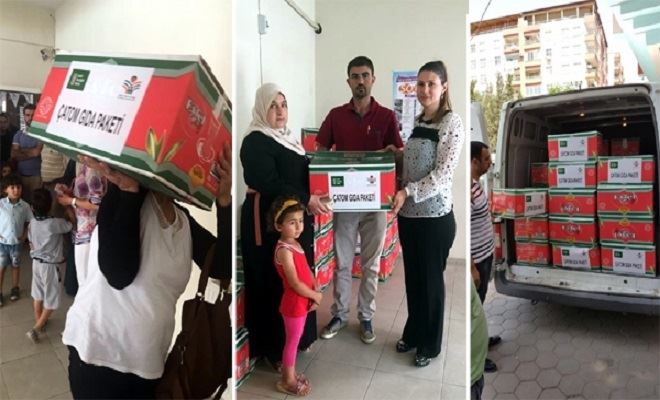 Çatom´dan Suriyelilere Gıda yardımı