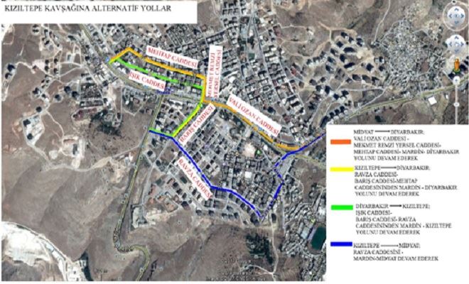 Mardin´de Kızıltepe-Diyarbakır Kavşağı Trafiğe kapatıldı!