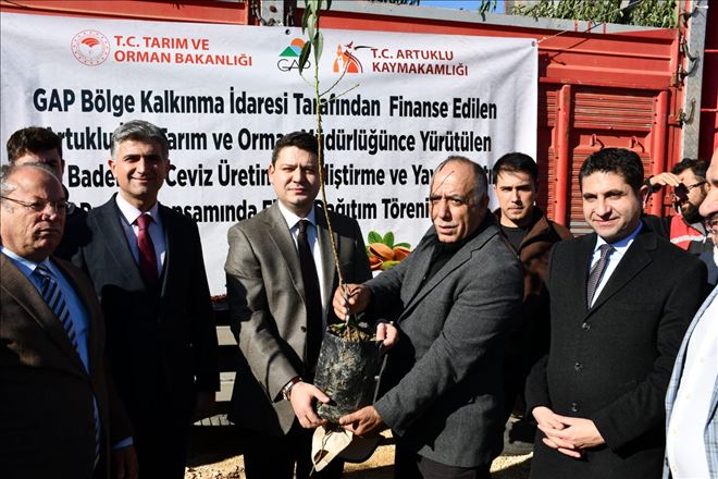 Artuklu´da çiftçiye 46 bin fıstık, badem ve ceviz fidanı dağıtıldı