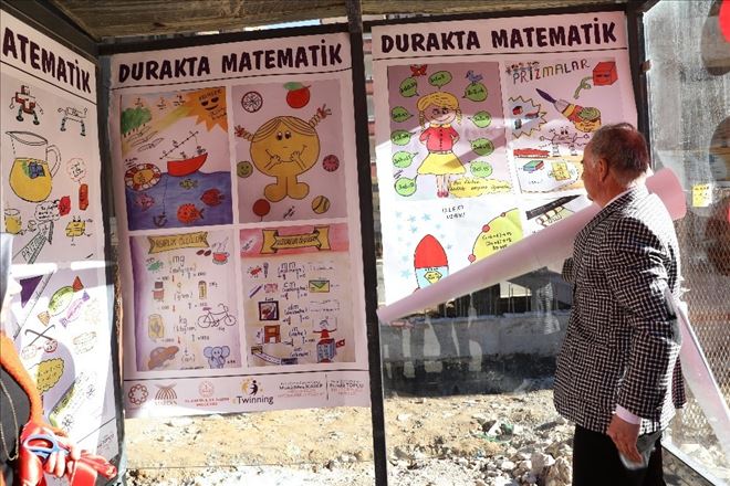 Kızıltepe´de otobüs duraklarına matematiği sevdirecek afişler asıldı