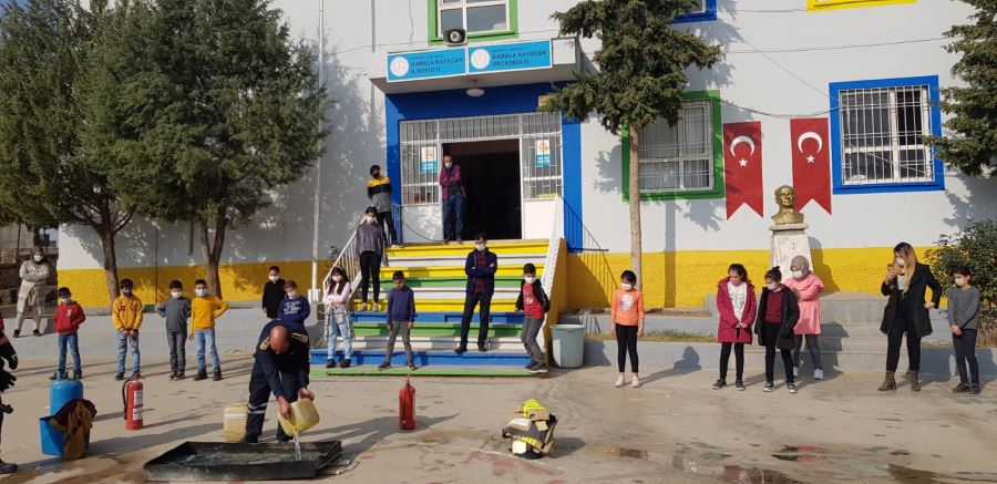 Öğrenciler yangına müdahale eğitimi aldı