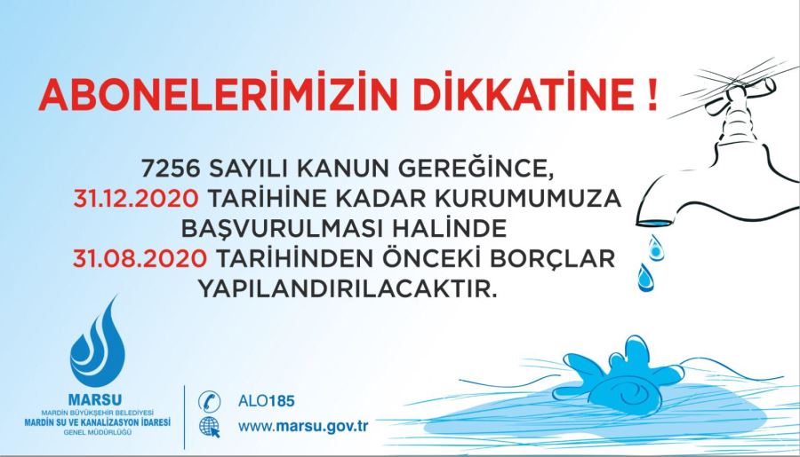 MARSU, Vatandaşların Su Borcunu Yapılandırıyor