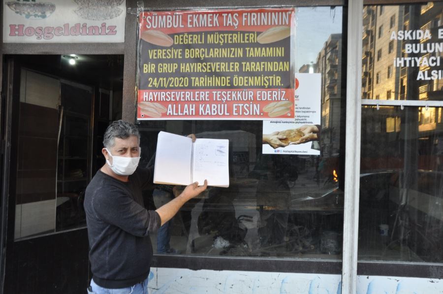 Gizemli kahramanlar bu sefer  Kızıltepe’de fırıncının veresiye defterindeki borcu kapattı