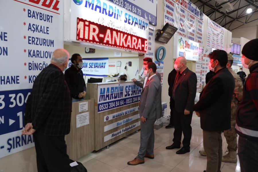 Mardin otobüs terminalinde Covid-19 denetimleri