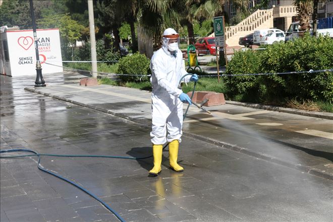 Kızıltepe´de dezenfekte işlemleri sokağa çıkma kısıtlamasında da devam ediyor