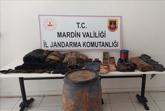 Mardin´de iki farklı noktada el bombası ile yaşam malzemesi ele geçirildi