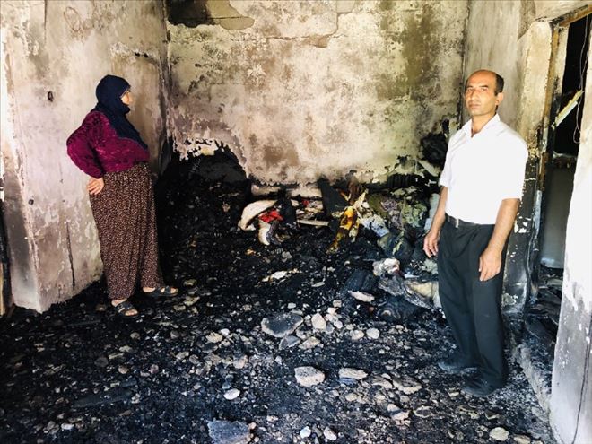 Evleri küle dönen mağdur aile yardım bekliyor