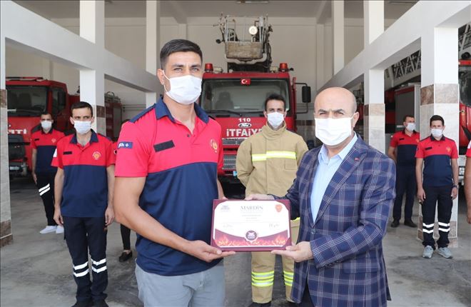 Eğitimlerini başarıyla tamamlayan itfaiye erlerine sertifika verildi