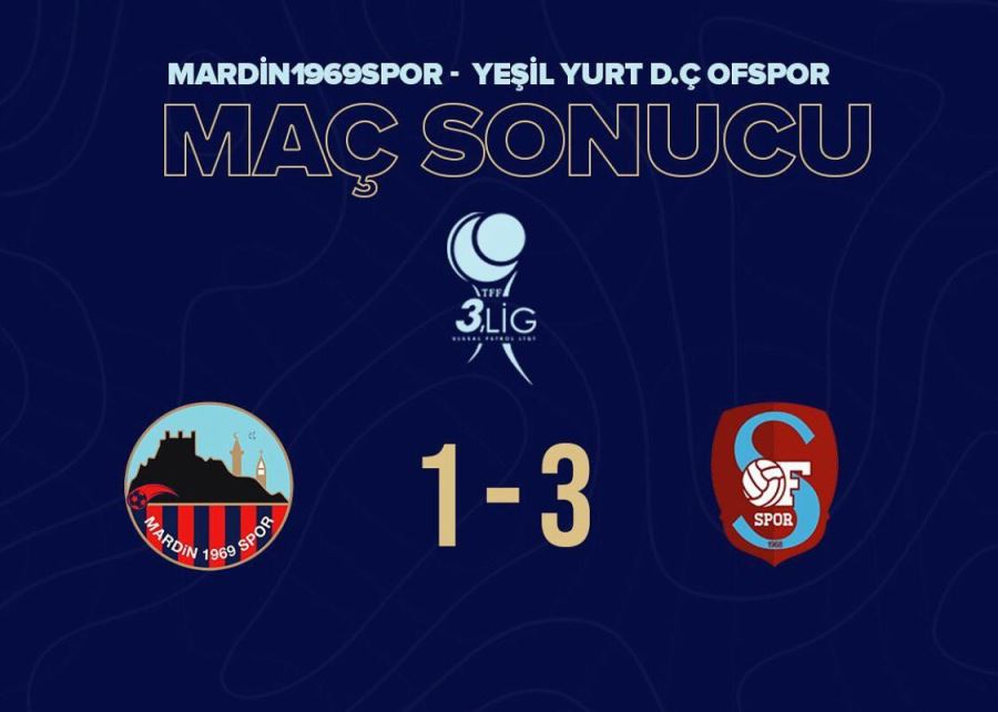 Mardin 1969 Spor:1 – Yeşilyurt D.Ç. Of Spor: 3