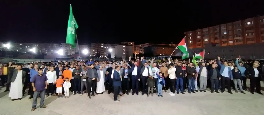 Kızıltepe’de halk İsrail’in hastane katliamını protesto edip kınadı
