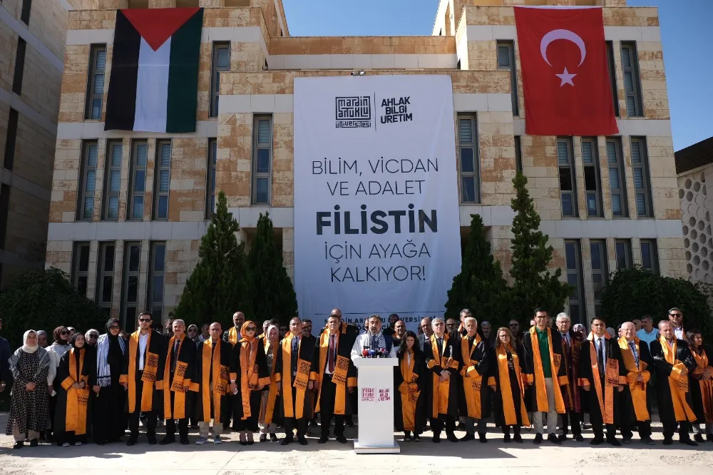 Mardin Artuklu Üniversitesi Senatosu’ndan Gazze de yaşanan soykırım için basın açıklaması 