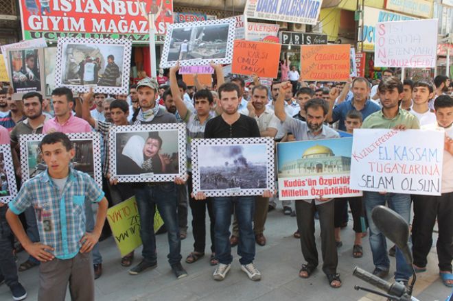 Dünya Kudüs Gününde Kızıltepe`de İsrail`e lanet yağdı