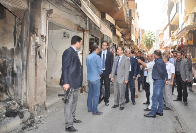 Kızıltepe kaymakamı zarar gören işyerlerini inceledi